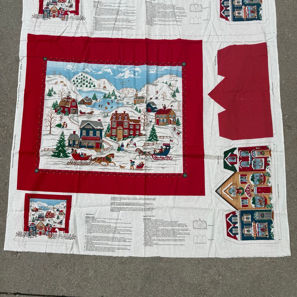 Home For The Holidays Winter Scene Panel by VIP Screen Print Fabric Craft Sewing - Picture 1 of 7